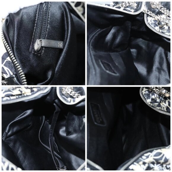 CHANEL Matelasse Chain Shoulder Bag Silk Black CC - Picture 13 of 14